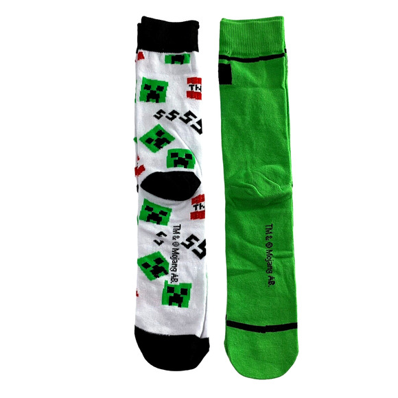 Minecraft Crew Socks 2 Pair Shoe Size 8-12 NWOT #1 - Picture 3 of 3